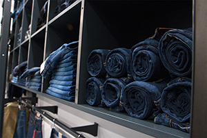 Close up image of denim at Mainline Menswear